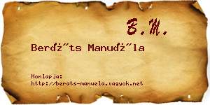 Beráts Manuéla névjegykártya